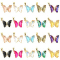 Ipotkitt 10 Pcs Glass Butterfly Charms Clear Micro Pave Cubic Zirconia Butterfly Charms Colorful Crystal Insect Charms for Jewelry Making Accessories - color: 10pcs-Glass Butterfly Charms-24x21x4mm