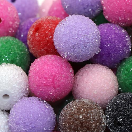 David accessories Chunky 20mm Sugar Bubblegum Beads, 20Pcs Pave Rhinestone Acrylic Beads, for Pens Necklace Bracelet Jewelry Making Party Decoration (Rose Red)