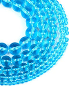 8mm Glass Beads 46PCS Glass Beads for Jewelry Making Charm Round Loose Bead for Bracelet Making Kit (Lake Blue Glass) - color: Lake Blue Glass