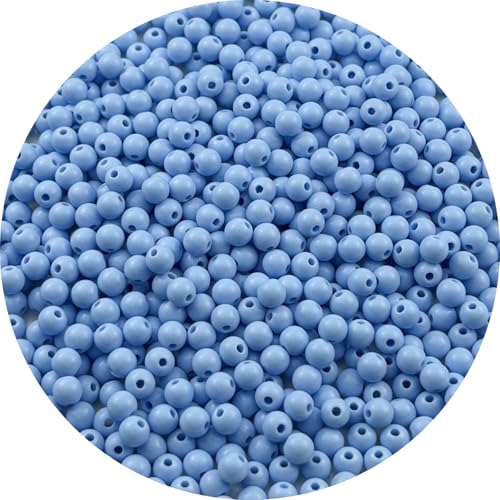 700pcs Acrylic Round Beads for Crafts 6mm Resin Candy Color Spacer Beads with Hole for Jewelry Making Sewing Crafts Decoration Necklaces Bracelets Earrings Supplies(Blue) - color: Blue, size: 6mm