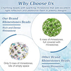 PH PandaHall 100pcs 10mm Green Rhinestone Beads Green Polymer Clay Beads Crystal Beads Pave Disco Ball Clay Beads Round Diamond Clay Beads for Necklace Bracelet Jewelry Making DIY Crafts - color: Green