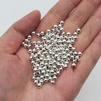 1000 Pieces 4mm Silver Iron Metal Spacer Bead Round Loose Beads - size: 4mm