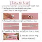 Clip Stopper Charms Sterling Silver Rondelle Spacer Bead for Bracelets (Silver) - color: Retro-Silver 6 pcs