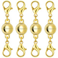 925 Silver Double Lobster Magnetic Necklace Clasps, Magnetic Necklace Clasps and Closures, Double Lobster Clasp Magnetic Jewelry Clasps for Necklaces (4pcs Gold) - color: 4pcs gold