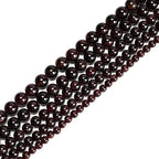 95pcs(2 Strand) 8mm Mozambique Natural Red Garnet Stone Beads, Smooth Round Healing Gemstone Beads for Jewlery Bracelets Earrings Making DIY - color: Garnet, size: 8mm