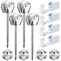 Nunpag 12 Pcs Ear Piercing Kit Disposable Ear Piercing Gun Kit with 4 Pcs 6 Prong Setting Cubic Zirconia Earrings Stud 316L Stainless Steel Easy to Use at Home Self Ear Piercer Gun Kit Tool, Silver - color: Silver