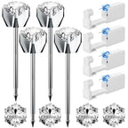 Nunpag 12 Pcs Ear Piercing Kit Disposable Ear Piercing Gun Kit with 4 Pcs 6 Prong Setting Cubic Zirconia Earrings Stud 316L Stainless Steel Easy to Use at Home Self Ear Piercer Gun Kit Tool, Silver - color: Silver