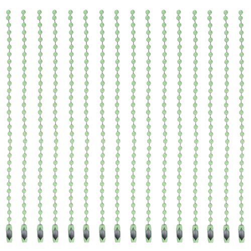 MECCANIXITY Ball Bead Chain Beaded Necklace Chains 5 Inch Adjustable Metal Ball Chains 2.4mm/0.1inch Keychain for Jewelry Making,DIY Craft Projects,Pack of 36(Light Green) - color: Light Green