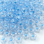150Pcs Acrylic Flower Beads Candy Color Transparent Plastic Pastel Spacer Beads with Hole for DIY Crafts Wind Chimes Suncatcher Necklaces Bracelets Earrings Jewelry Making(Light Blue) - color: Light Blue