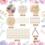 HOMAR 223Pcs DIY Keychain Making Bag Charm Jewelry Chain Making 86 Flower Charms 10 Keychain Clips with Key Ring 15 Extender Chains 100 Jump Ring for DIY Craft Gifts - color: Flower-223PCS