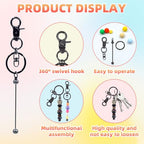 24 Pcs Beadable Keychains Bars bulk - 12 Grey DIY Metal Beaded Keychain Making Kit + 12 Bags Included, Bead Keychain Supplies,Blank Key Chain, Perfect for Women, Men, Mother's Day, Birthday Gift - color: Gray, size: 12
