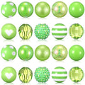 Ferreve 20 Pcs Chunky Bubblegum Beads 20mm Focal Pen Large Rhinestone Pearl Beads for DIY Beadable Pen School Jewelry Making Keychain Craft Making(Fruit Green) - color: Fruit Green