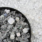500g Acrylic White Wedding Beads Flower Star Butterfly Candy Acrylic Kawaii Beads for Keychain Bracelets Jewelry Making DIY Plastic Crafts (White) - color: white