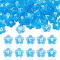 Cheriswelry 100pcs Dodger Blue Flower Letter Beads Transparent Acrylic Alphabet Crystal Beads Horizontal Hole Pony Loose Spacer 10.5x11.5mm for DIY Earring Bracelet Necklace Jewelry Making - color: Dodger Blue-Heart