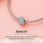 Clip Stopper Spacer Charms for Bracelets Necklaces, Compatible with Pandora,Jewery Mking DIY - style: 2PCS CZ Ball Spacers