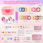 Rubber Band Bracelet Kit for Kids Girls Ages 6-12, 1300+ PCS DIY Craft Kits with 2 Weaving Comb & Organizer, Weaving Loom Kit Toys, Christmas Birthday Valentine Gifts for 7 8 9 10 11 12 Year Old