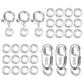925 Sterling Silver Lobster Claw Clasps Set, Lobster Connector Clasp Closures with Open Jump Rings for Necklace Bracelet DIY Jewelry Finding Supplies (26pcs) - color: 26PcsA