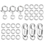 925 Sterling Silver Lobster Claw Clasps Set, Lobster Connector Clasp Closures with Open Jump Rings for Necklace Bracelet DIY Jewelry Finding Supplies (26pcs) - color: 26PcsA