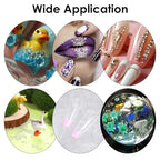 100g Iridescent Glass Tiny Bubble Beads, No Hole Micro Mini Round Clear Water Droplets Beads Bubble Pixie Dust Mixed Sizes for Resin Filler Nail Art Dollhouse Bath Tub - color: 100G