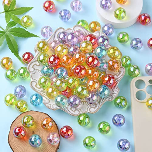 DanLingJewelry 100Pcs 20mm Acrylic Crystal Round Spacer Beads AB Color Acrylic Crafts Beads for Necklace Bracelet Jewelry Making - color: 100pcs - 6mm Round