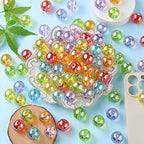 DanLingJewelry 100Pcs 20mm Acrylic Crystal Round Spacer Beads AB Color Acrylic Crafts Beads for Necklace Bracelet Jewelry Making - color: 100pcs - 6mm Round