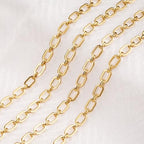 Jabogrii 3 Meters Gold Stainless Steel Jewelry Making Chains Bulk Oval Paperclip Chain for Jewelry Making - color: Paperclip Gold