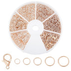 WADORN 530Pcs 5 Styles Rose Gold Jump Rings, 4/5/6/7/8mm Iron Open Jump Ring with 12x6mm 10Pcs Alloy Lobster Claw Clasps Jewelry Making Supplies Necklace Jewelry Finding Set for Bracelet Making Repair