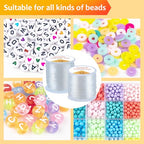 Elastic String for Bracelets, 2 Rolls 0.8mm and 1.0mm Crystal Elastic Cord for Bracelet Beads Jewelry DIY Crafts Bracelets Necklaces White (200M) - size: 0.8mm+1.0mm