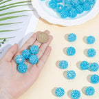 50PCS 20MM Blue Rhinestone Sparkly Beads with Hole Round Resin Bubblegum Disco Ball Shiny Crystal Charms Loose Spacer Bead Bulk for Jewelry Making Bracelets Earrings Keychains DIY Crafts - color: Blue, size: 20mm 50pcs