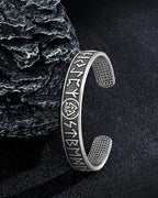 Stainless Steel Cuff Bracelet,Retro Gothic Punk Biker Cool Open Adjustable Cuff Bangle Bracelets Jewelry for Men Silver - style: Viking Runes
