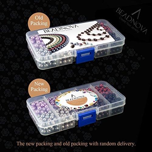 BEADNOVA Satin Pearls Beads for Crafts Tiny Loose Imitation Glass Pearls for Jewelry Making (6mm, 500pcs, Multi Color) - color: 6mm 500pcs Mix Lot M03