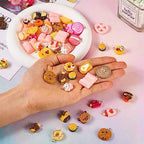 Craftdady Resin Plastic Miniature Food Snack Pendants Charms Ice Drink Juice Pendants Cute Bottle Fruit Keychain Charms Hang Ornament for DIY Craft Earring Bracelet Necklace Jewelry Making - color: Mixed Color Dessert (100pcs)