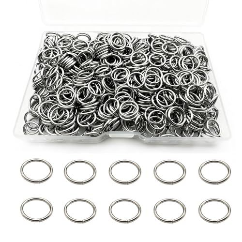 600 Pcs Jump Rings,304 Stainless Steel O Rings,10MM Open/Close Loop Contactors for Jewelry Making,DIY Crafts, Industrial Repair 1.2MM Thickness (16 Gauge) - size: 10MM
