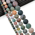 Natural Matte Gemstone Round Spacer Beads (4mm, Indian Agate) - color: Indian Agate, size: 4mm