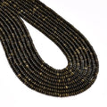 ICAI Beads Natural 2x4mm Rondelle Beads, Abacus Disk Stone Spacer Beads – Loose Natural Gemstone Beads for DIY Bracelet, Necklace, Jewelry Making (Golden Obsidian) - color: Golden Obsidian, size: 2x4