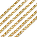 Craftdady 16.4 ft Aluminum Chain 8x5mm Twisted Golden Chain Unwelded Curb Chain Link Necklace Chain for DIY Crafts Bracelet Jewelry Making Pants Chain - color: Golden, 8x5mm