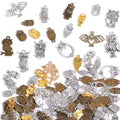 stino 100g Metal Pendant Charms for Jewelry Making, Bulk Silver & Gold Plated Charms for Braclet Necklace Crafts, Animal Plant Flower Pet and so on - color: Owl Silver & Bronze