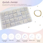 Looconi 1400pcs Letter Beads Gold Alphabet A-Z and Smiley Heart Beads White Acrylic for Jewelry Making Bracelet - color: Goldsmiley, size: 7x4mm