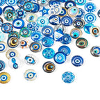 100Pcs/Set Flat Round Transparent Glass Cabochons with Pattern Eye Flatback Glass Dome Flatback Cab Beads for Photo Cameo Jewelry Making Necklace Ring DIY Crafts 12x4mm Eye - color: 100Pcs-12x4mm-Eye