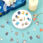 MARFOREVER 40 Pcs/20 Pairs Hanukkah Charms for Jewelry Making, Chanukah Blue White Enamel Charm Star of David Bangle Pendants for Bracelet Necklace Earrings Making Hanukkah Gift Decoration Accessories - style: Hanukkah