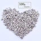 BronaGrand 100g (about 250-400pcs) Antique Silver Column Spacer Beads Bracelet Charms Necklace Pendants Jewelry Findings Accessories for Bracelet Necklace Jewelry Making - color: Antique Silver