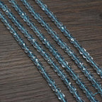 Natural Stone Beads Faceted Square Shape Blue Topaz Crystal Beads for Jewelry Making Necklace Craft Gift 5x5mm