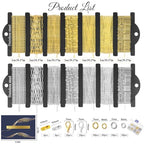 HUISUYTON Necklace Chain for Jewelry Making,45.93 FT 14 Rolls Stainless Steel Jewelry Chains Bulk with Jump Rings, Lobster Clasps, Connectors for DIY Necklace Earring Bracelet(Gold & Silver) - color: Gold and Silver-45.93Ft