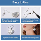 925 Sterling Silver Earring Hooks, 600PCS Earring Making kit 200PCS/100Pairs Hypoallergenic Ear Wires with 200PCS Silver Open Jump Rings and 200PCS Rubber Backs Earring Backs for Jewelry Making - size: 600pcs-Silver
