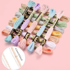 12 Skeins 105 Yards Variegated Embroidery Thread Embroidery Floss 6 Strands Macaron Friendship Bracelet String Cross Stitch Threads for Jewelry Making Bracelet Knitting Stitching DIY Supply - color: Candy Color