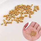 500 2.2mm Plated Brass Beads - 5 Colors, 500 Pieces, Crimp Tube Accessories for Jewelry Making - color: Gold