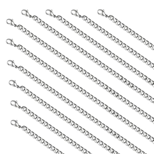 YOUBEIYEE Stainless Steel Cuabn Chains for Jewelry Making Curb Cuban Link Chain Necklace Bulk for Women and Men (10pcs,16inch) - color: Steel 16", size: 1.4mm
