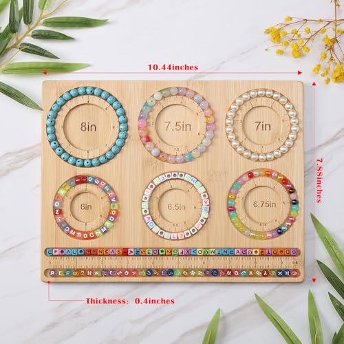Petoysoso Bead Board for Jewelry Making, Bamboo Beading Board for Jewelry Bracelet Making, DIY Bracelet Bead Board - color: Bead Board-Bracelet
