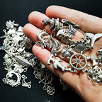 CHuangQi 100pcs Bulk Lots Jewelry Making Charms, Mixed Smooth Metal Charms, Pendants Bracelet Necklace Jewelry Making and DIY Craft Accessories - color: Silver