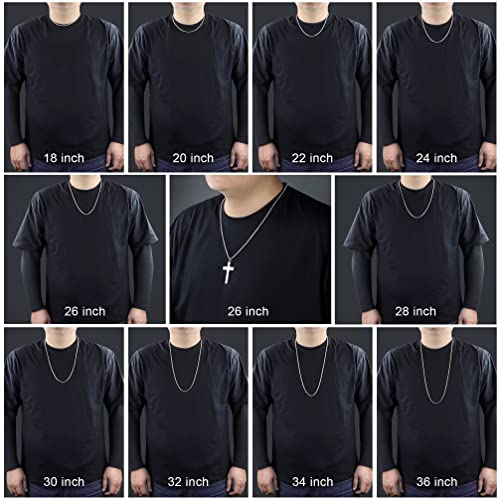Square Rolo Chain Necklace Stainless Steel Round Box Necklace for Men Women/2mm-7mm/16Inch-36Inch - color: Stainless Steel-Silver, size: 24 Inches, style: 2 mm width